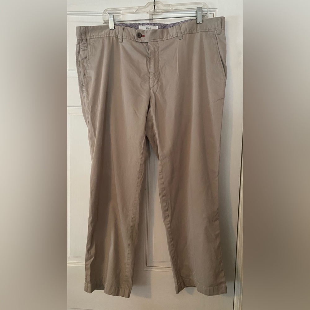 Men's BRAX Feel Good Evans Chino Khaki Tan Pants Size 40/34 Big and Tall